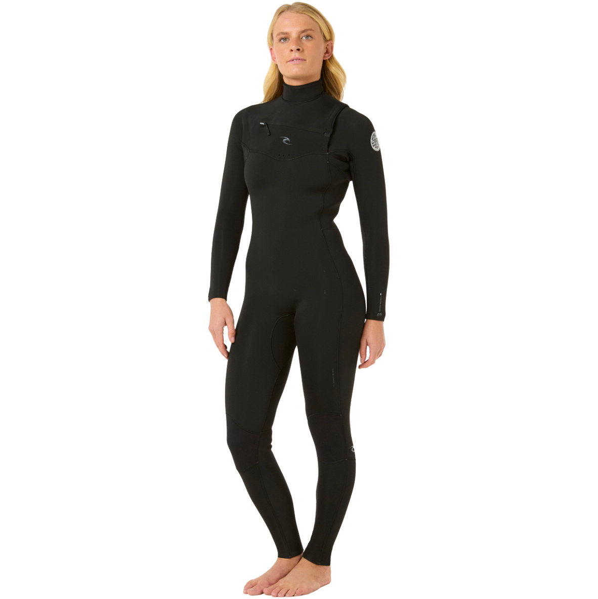 2026 Rip Curl Dames Dawn Patrol 5/3mm Borst Ritssluiting Wetsuit 15ZWFS - Black